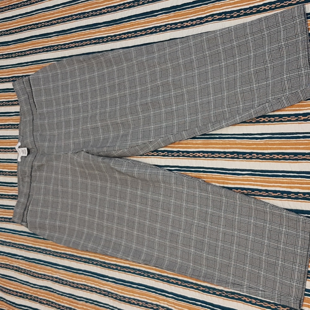 Pants, Gray, Plaid, XL, 89th & Madison
